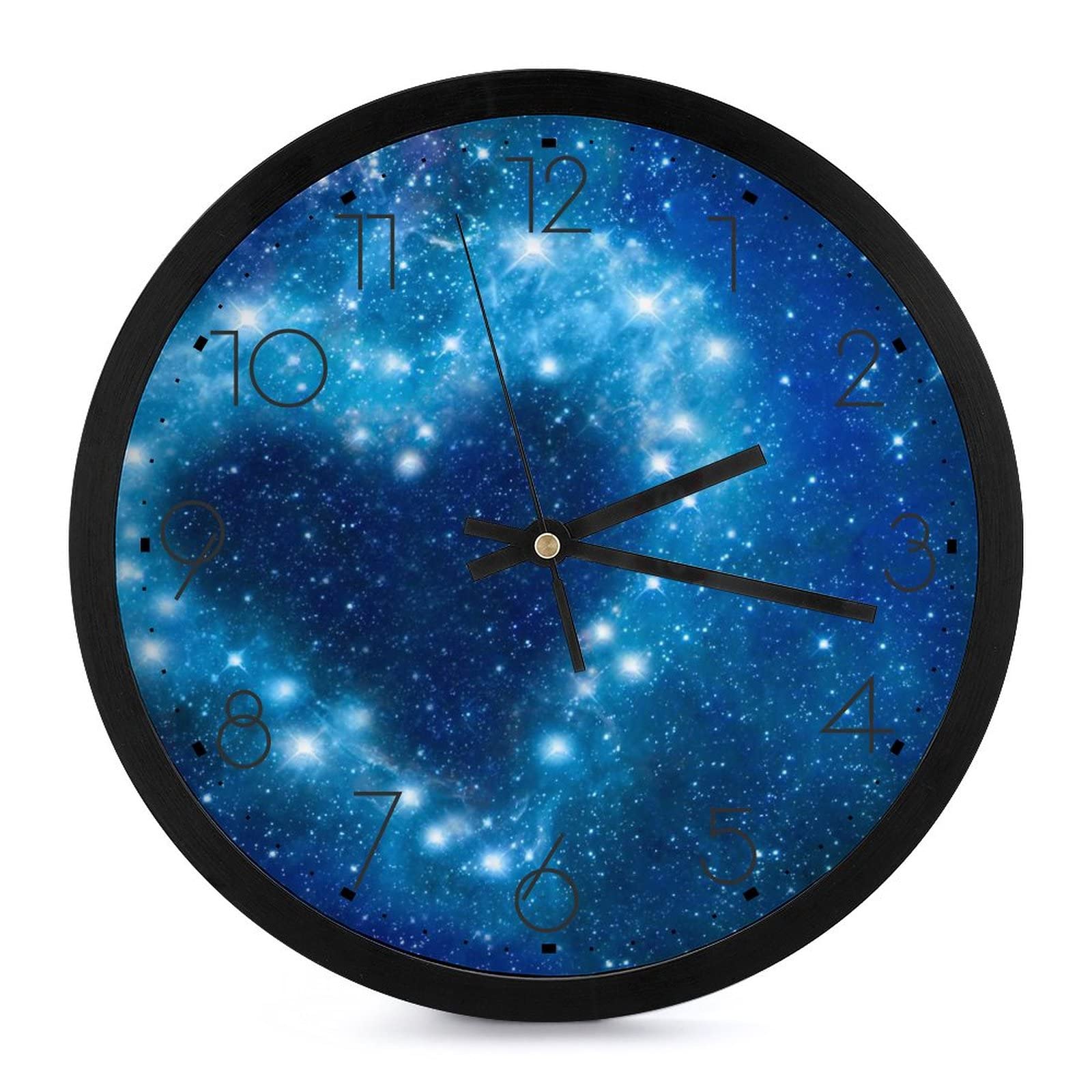 Horloge murale ronde Étoile d'amour bleue au design de 25.4cm pour chambre