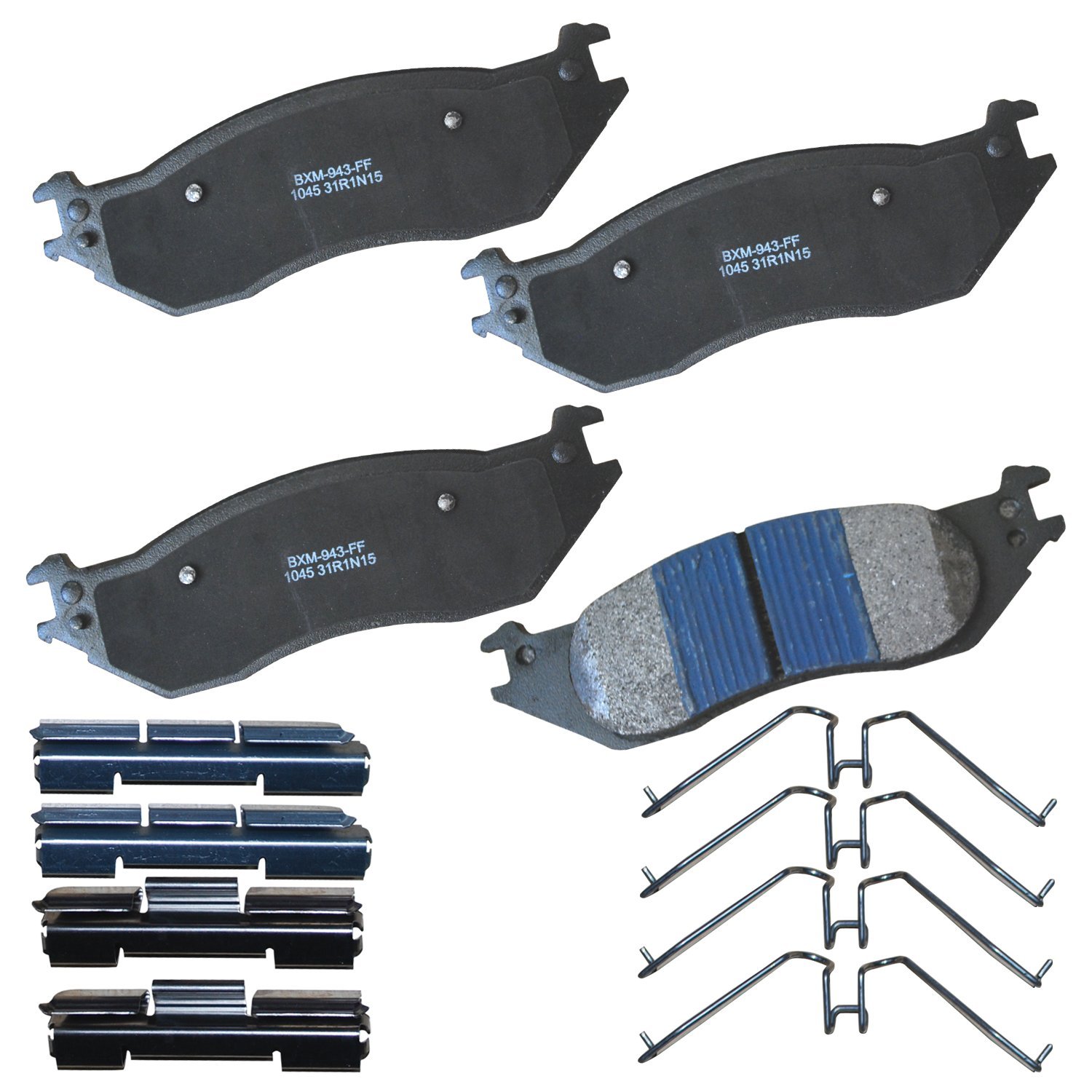 Bendix Premium SBM1045 Semi-Metallic Front Brake Pads for Ford E-150 2007-2004, E-150 Club Wagon 2005-2003, E-150 Econoline 2007, Econoline 2006-2004