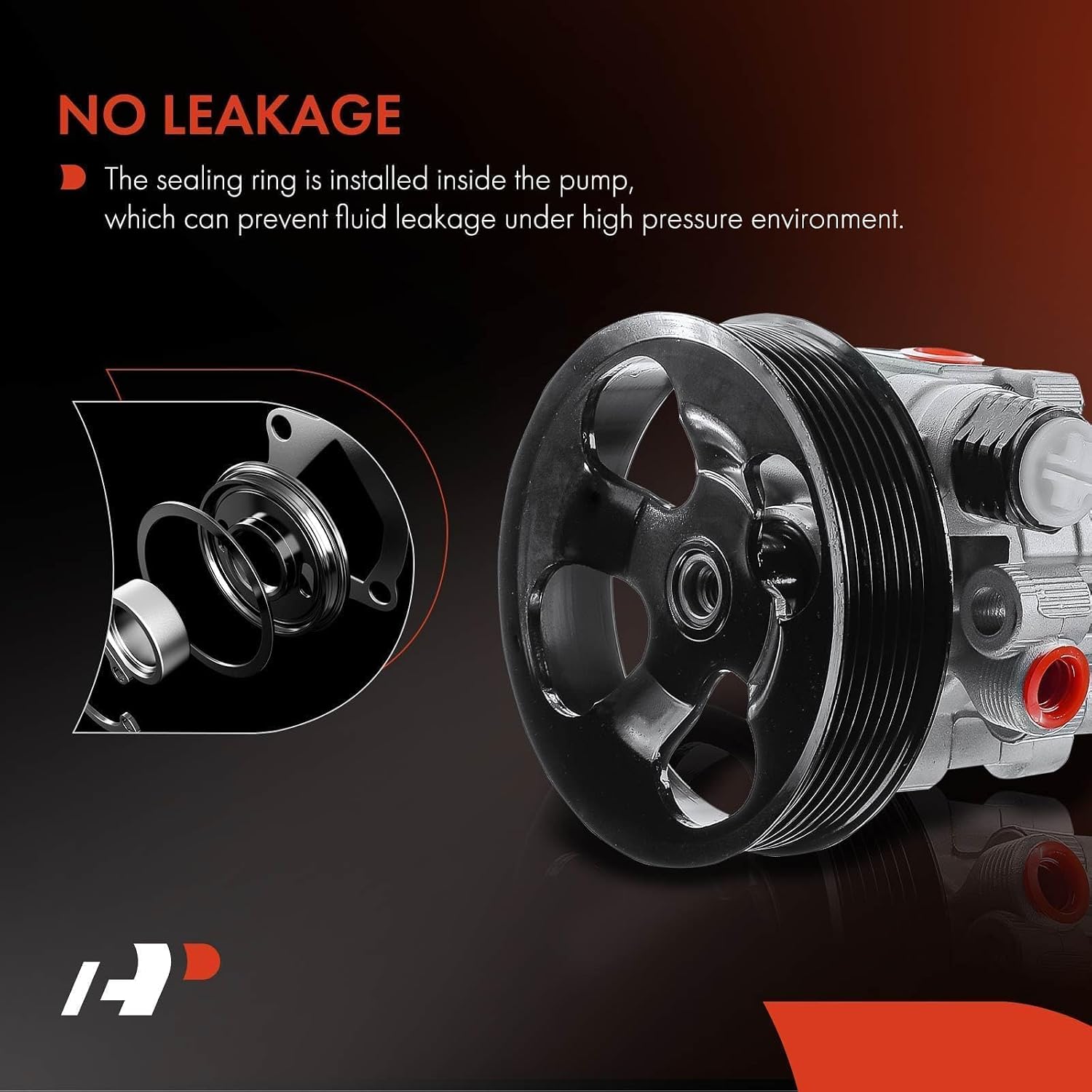 A-Premium Power Steering Pump, with Pulley, Compatible with Toyota Highlander 2001 2002 2003 2004 2005 2006 2007, 2.4L Gas 2AZ-FE, Replace # 4431048030, 44310-48050