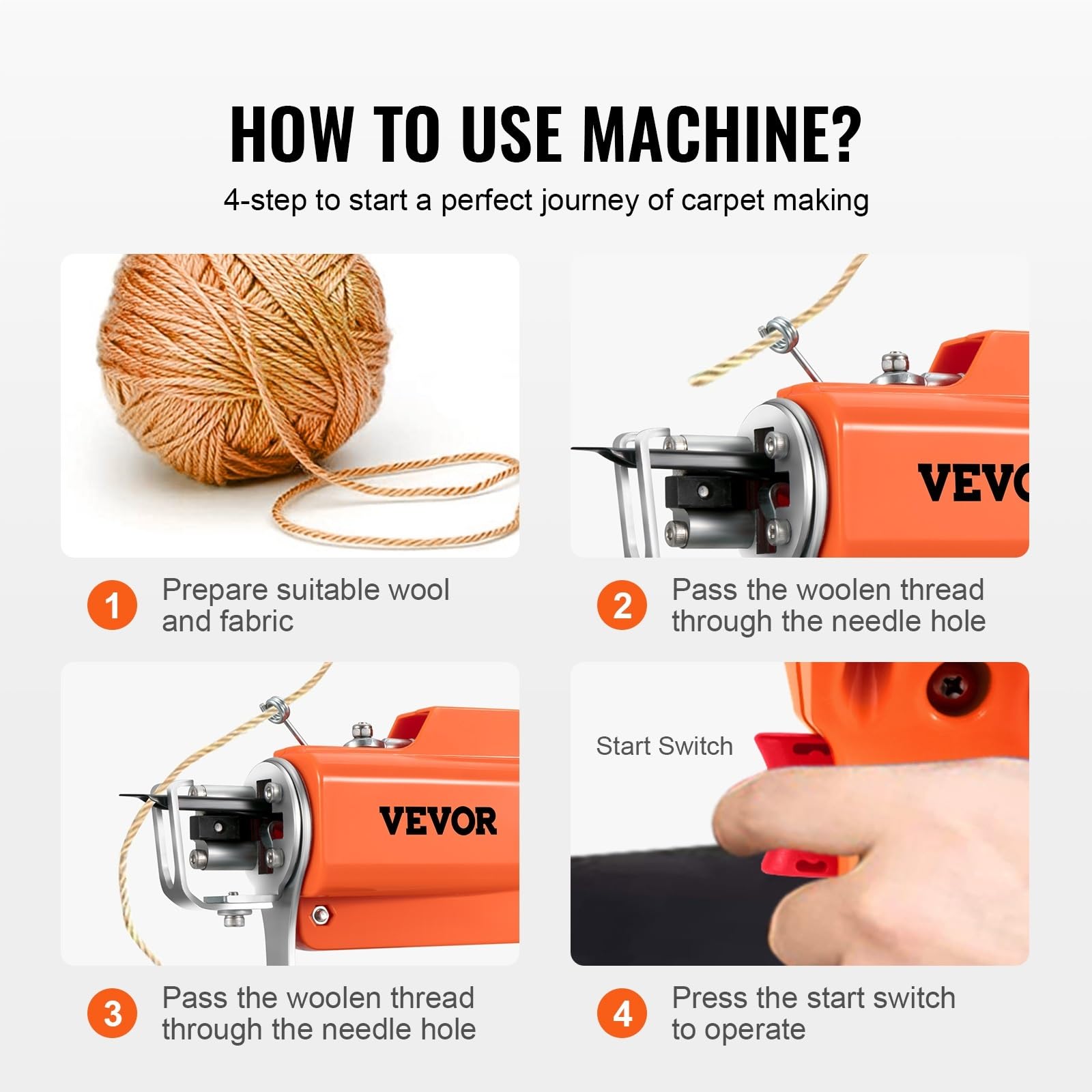 Macchina for Tessere a Pistola for tufting di tappeti elettrici, Attrezzatura for Maglieria a Pelo Corto con attrezzo for Ricamo Floccato Professionale