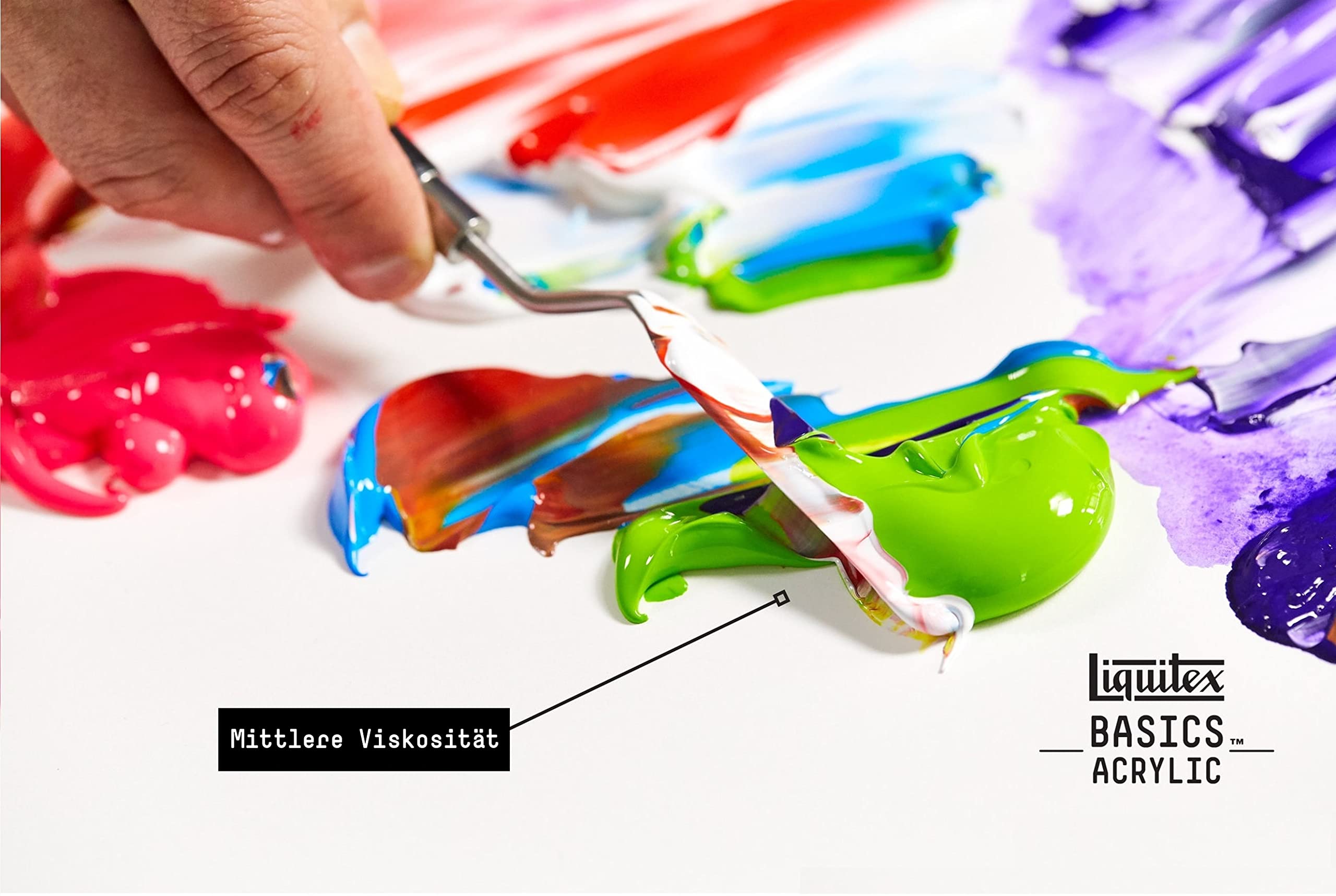 Liquitex 3699395 Basics Acrylfarben Set – 48 x 22ml Tuben, lichtechte Acrylfarben, mittlere Viskosität, brillante Farben, ideal für Leinwand, Mixed Media & Acrylmalerei