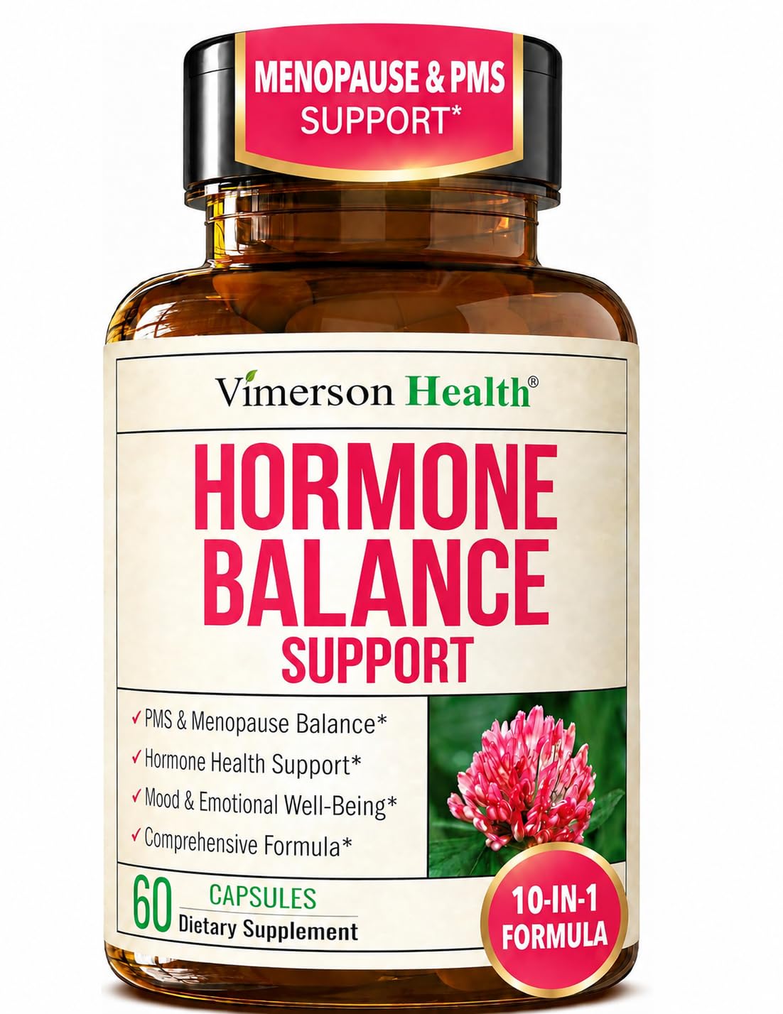Hormone Harmony for Women with Black Cohosh, Dong Quai & Red Clover – Natural Hormone Balance for Women of All Ages – Supports PMS, Menopause & Mood – Women’s Hormone Balance Supplement – 60 Capsules 60 Count (Pack of 1)