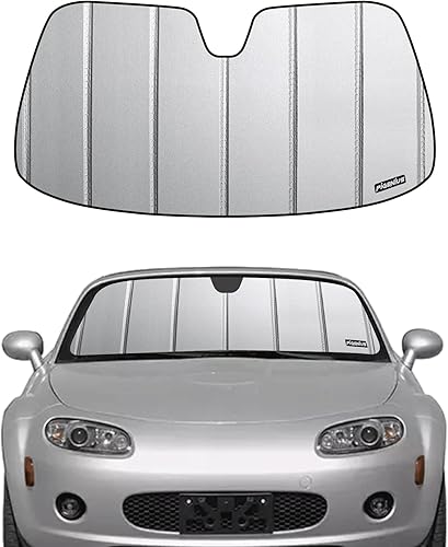 Parasol de parabrisas para Mazda MX-5 Miata 2006-2015, acabado de cuero gris premium