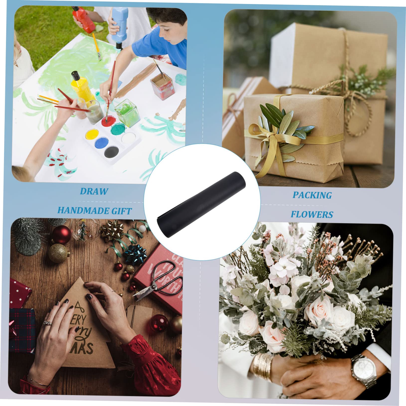 Uonlytech 1 Roll Paper Roll Wide Application for Birthday Wedding Floral Wrapping Craft Painting