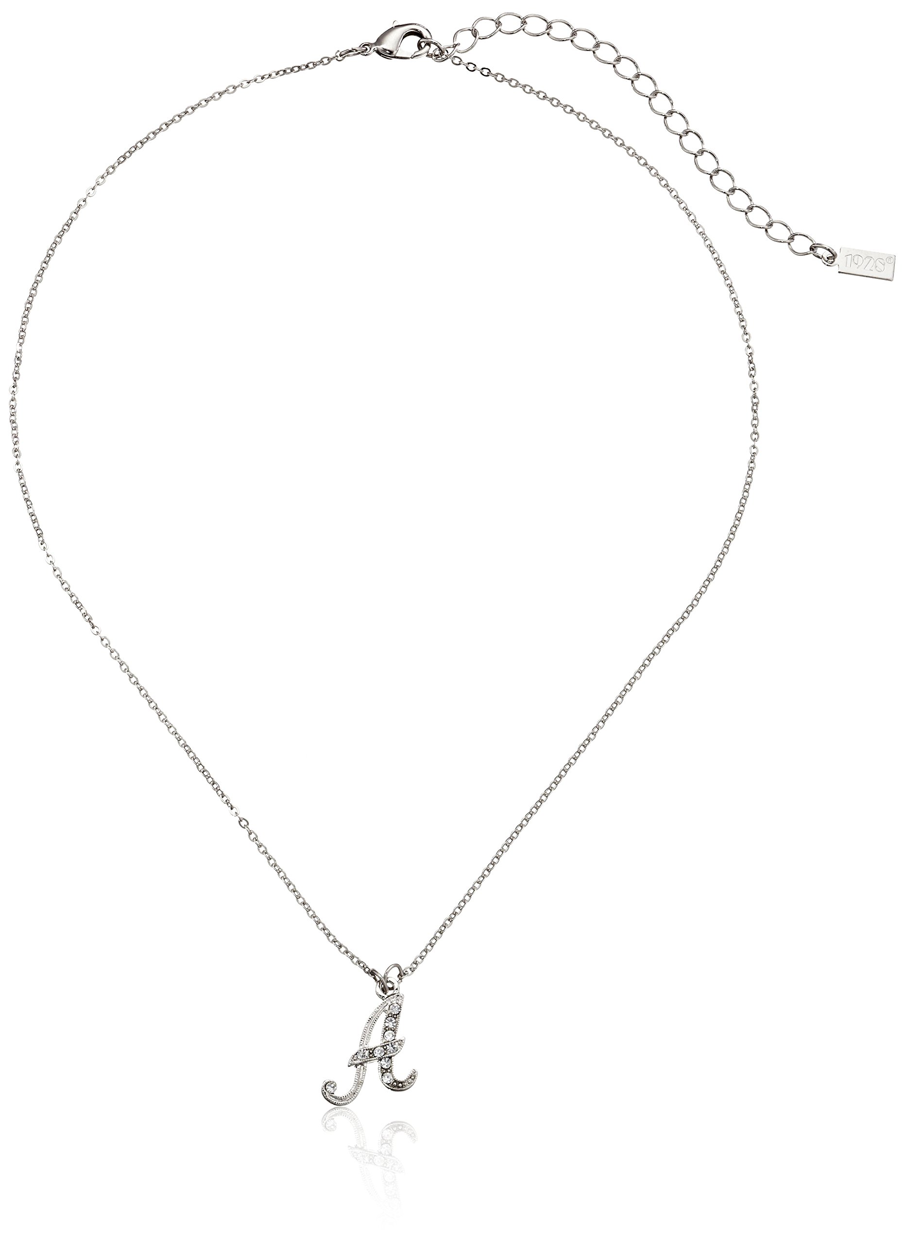 Silver-Tone Crystal Initial "A" Pendant Necklace, 16"