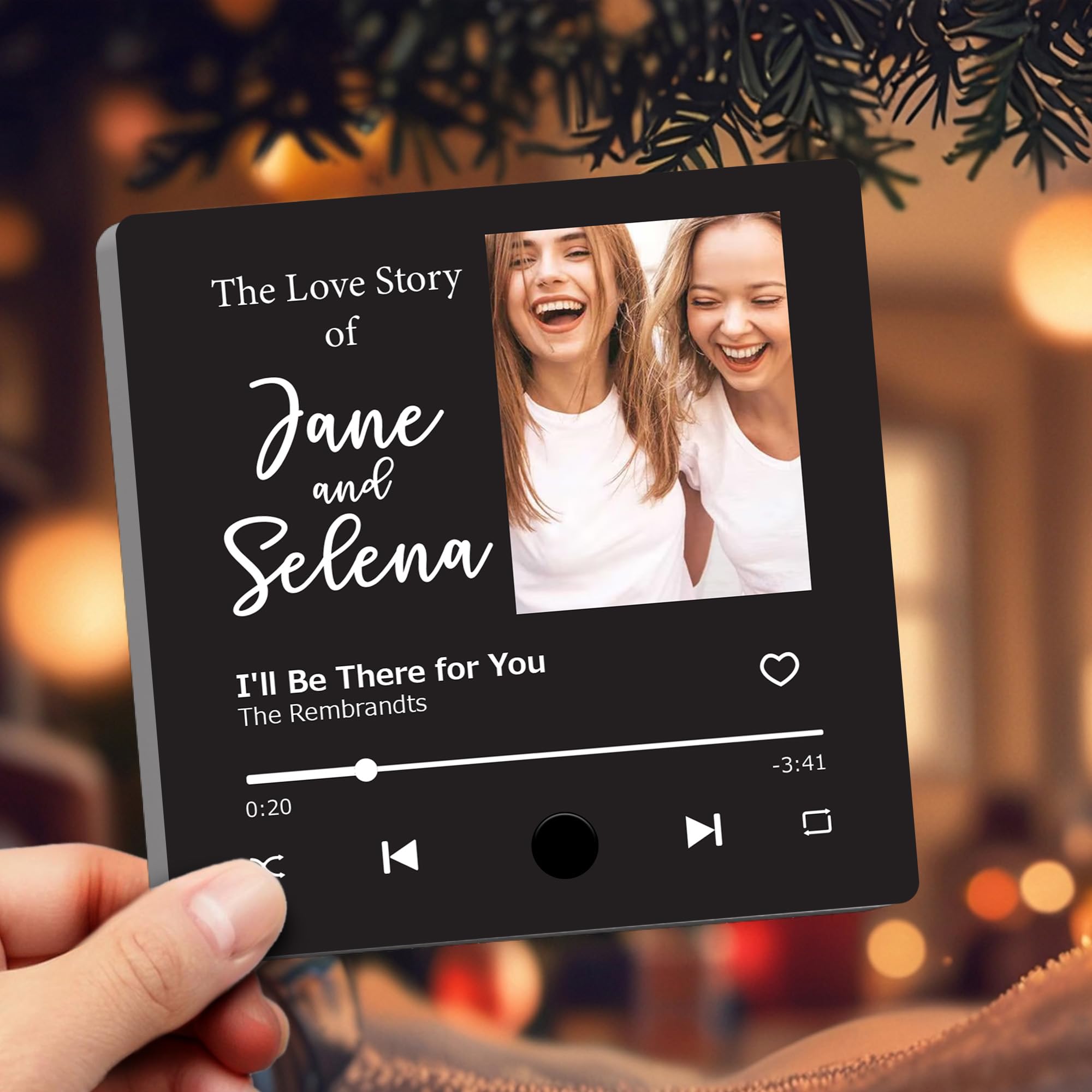 Custom Music Fridge Magnets with Photo - Personalized Picture Magnets for Refrigerator with Album Cover - Idea Gifts for Couples, Music Lovers on Anniversary Valentine's Day Christmas