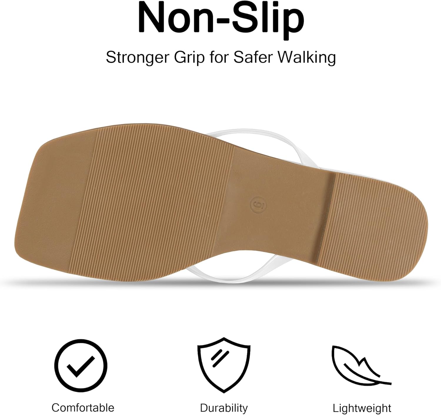 Flip Flops for Women Comfortable Square Toe Casual Beach Sandals Summer Outdoor and Everyday Wear - Image 6