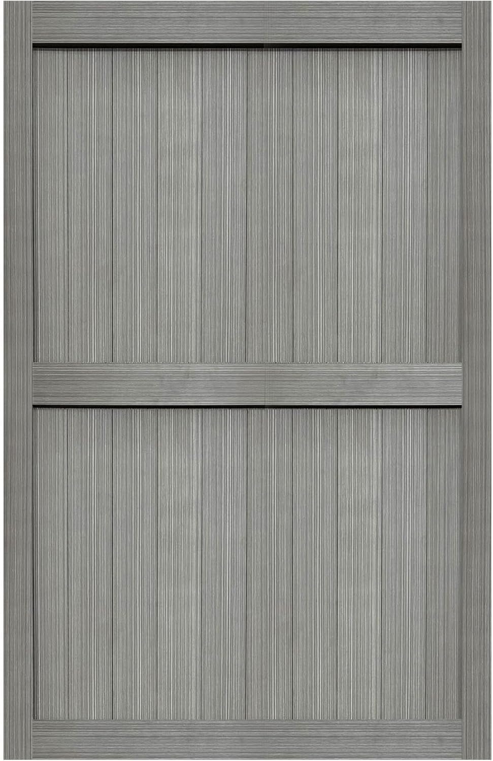 S&Z TOPHAND 54in x 84in MDF Elephant Gray Barn Door, 24-60in Solid Barn Door Slab Covered with Water-Proof PVC Surface, Simple Assembly is Required