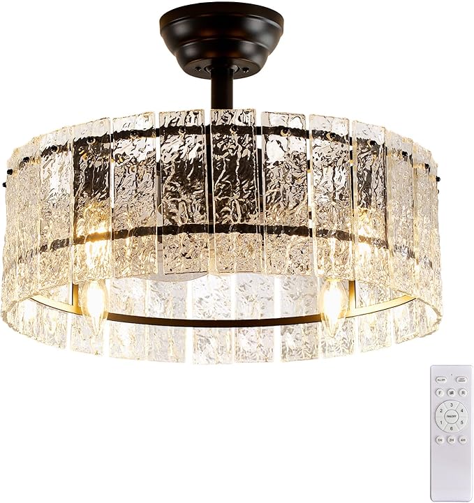 Ventilador de Techo 19.7 Pulgadas con Luz LED y Control Remo miniatura 9