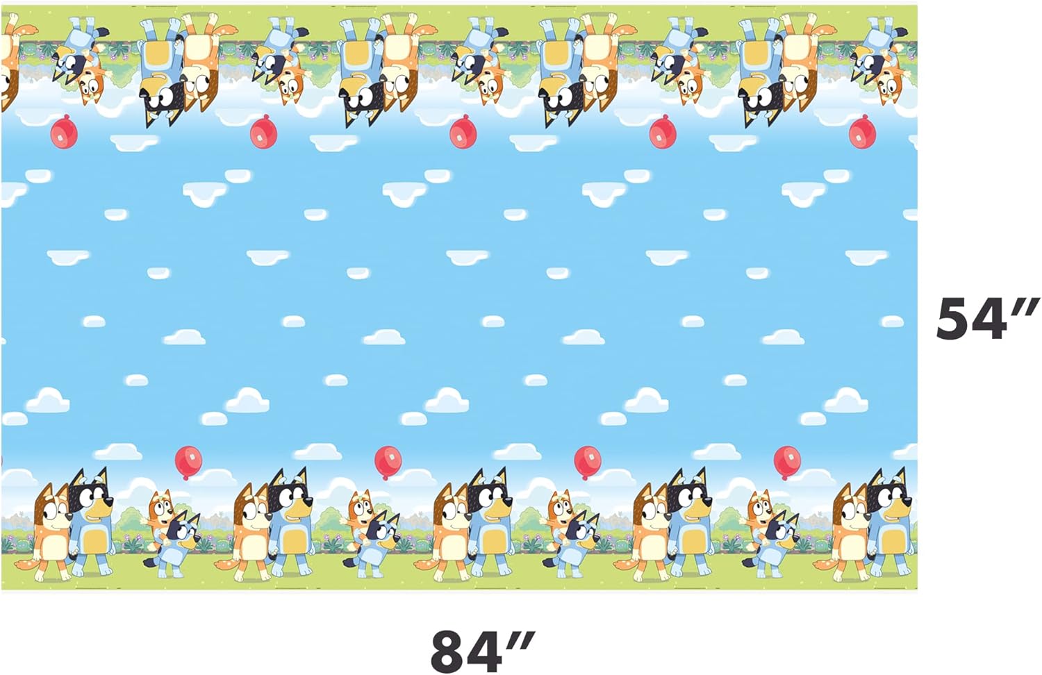 Unique Bluey Birthday Party Supplies - Rectangular Plastic Table Covers (Pack of 3) and Sticker