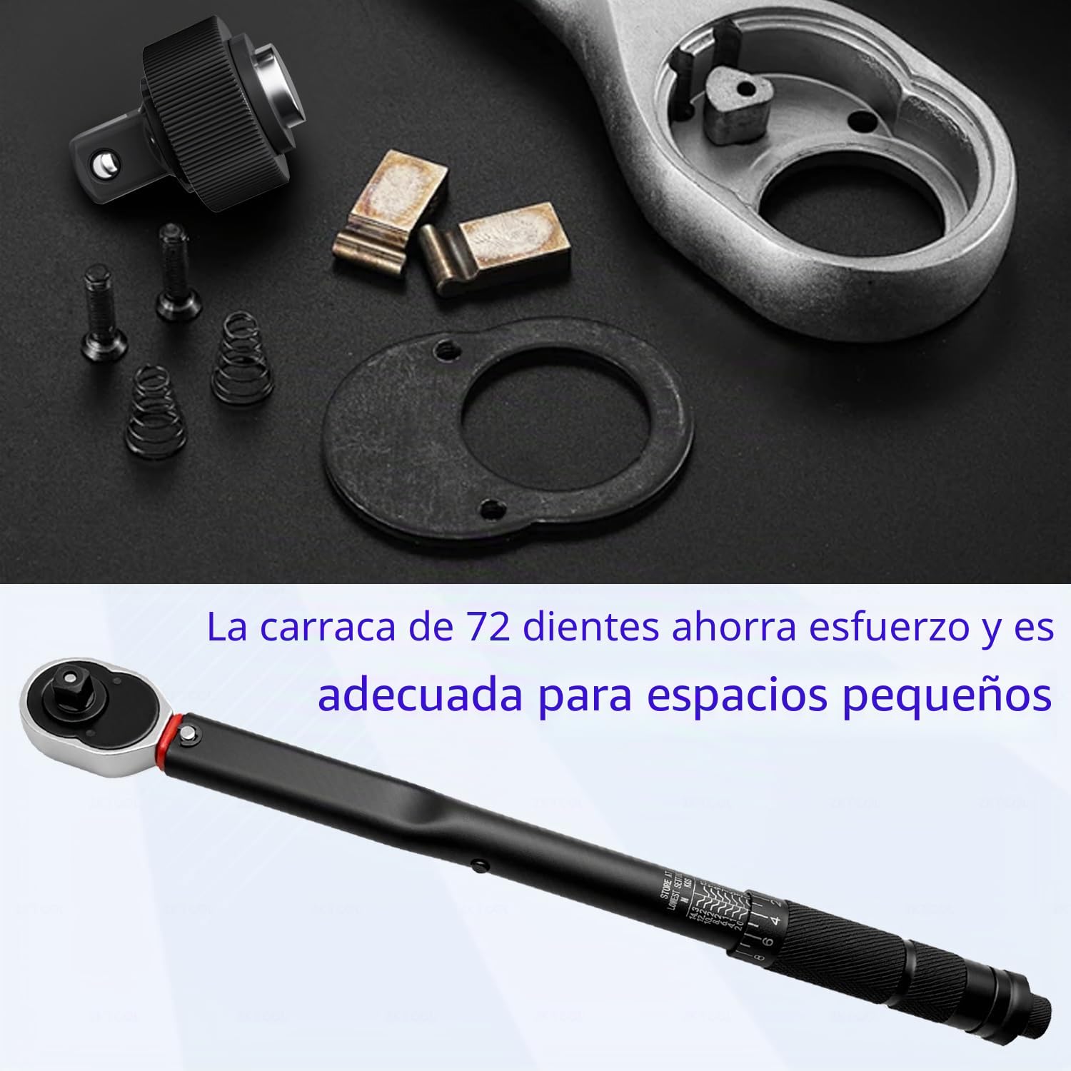 ZKTOOL Juego de 3 llaves dinamométricas, 1/4 pulgadas 5-25 NM, 3/8 pulgadas 10-60 NM, 1/2 pulgadas 20-210 NM, juego de llaves de trinquete, llave de trinquete de liberación rápida, adecuada para la