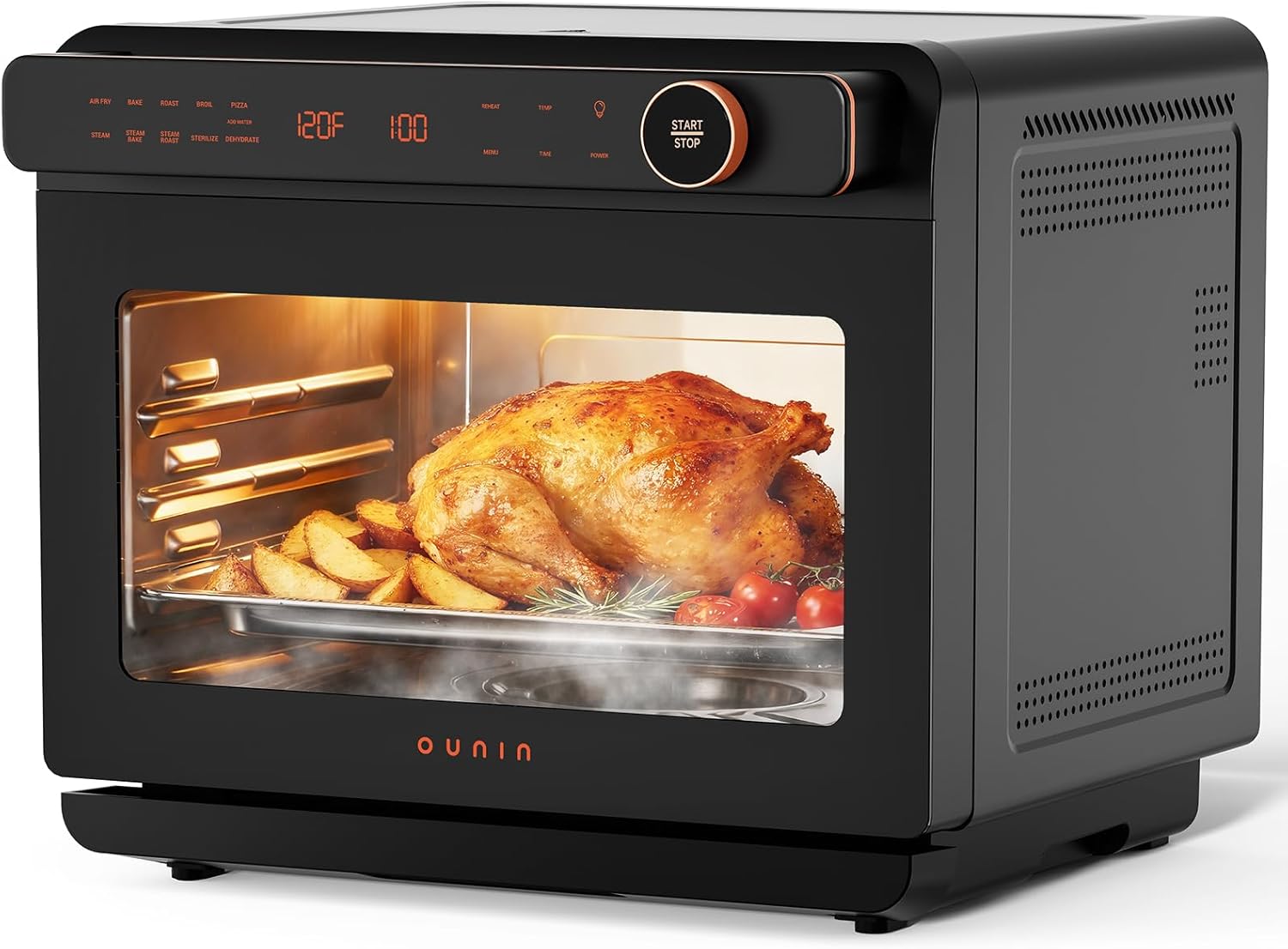 OUNIN 24L Steam and Air Fryer Combo Countertop Oven,11-in-1 Convection Baking and Steam,Bake,Broil,Dehydrate,304 Stainless Steel,Fast Cooking with Precise Electronic Temperature Control,for Gifting OUNIN 24L Steam and Air Fryer Combo Countertop Oven,11-in-1 Convection Baking and Steam,Bake,Broil,Dehydrate,304 Stainless Steel,Fast Cooking with Precise Electronic Temperature Control,for Gifting