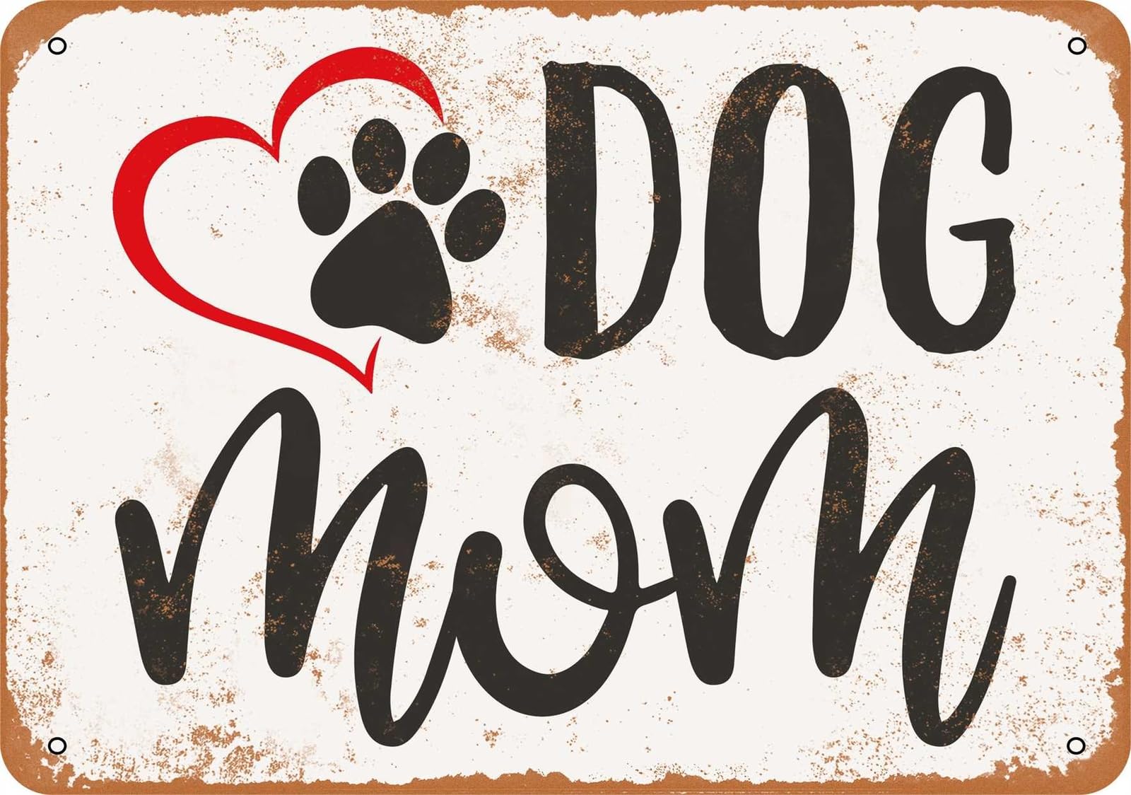 Miaomansenstore Metal Sign - Dog Mom - Vintage Look Home Decor