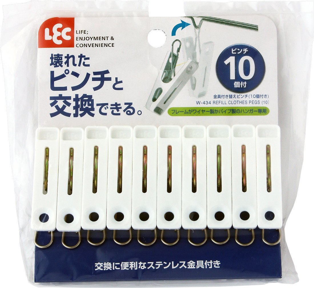 Amazon.co.jp : レック 金具付き 替えピンチ (10個) W-434 : ホーム