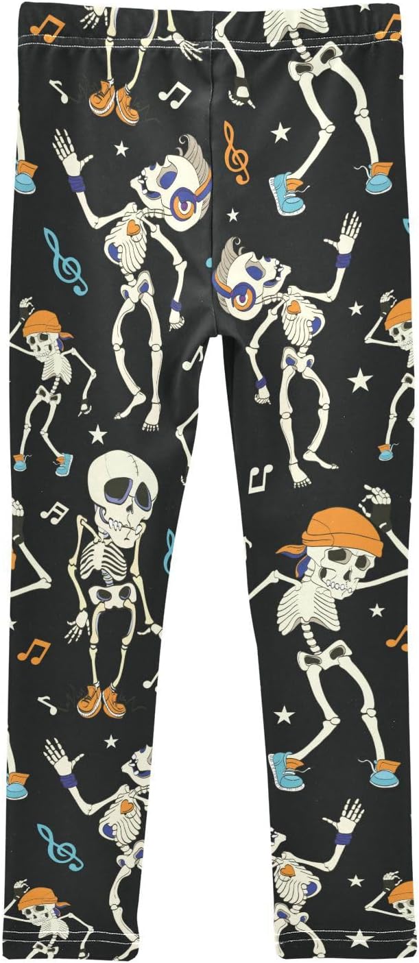 Dancing Skeletons Snake Skin Chili Fox Yoga Dog Cows Tiger Stripes Duck Girls Leggings