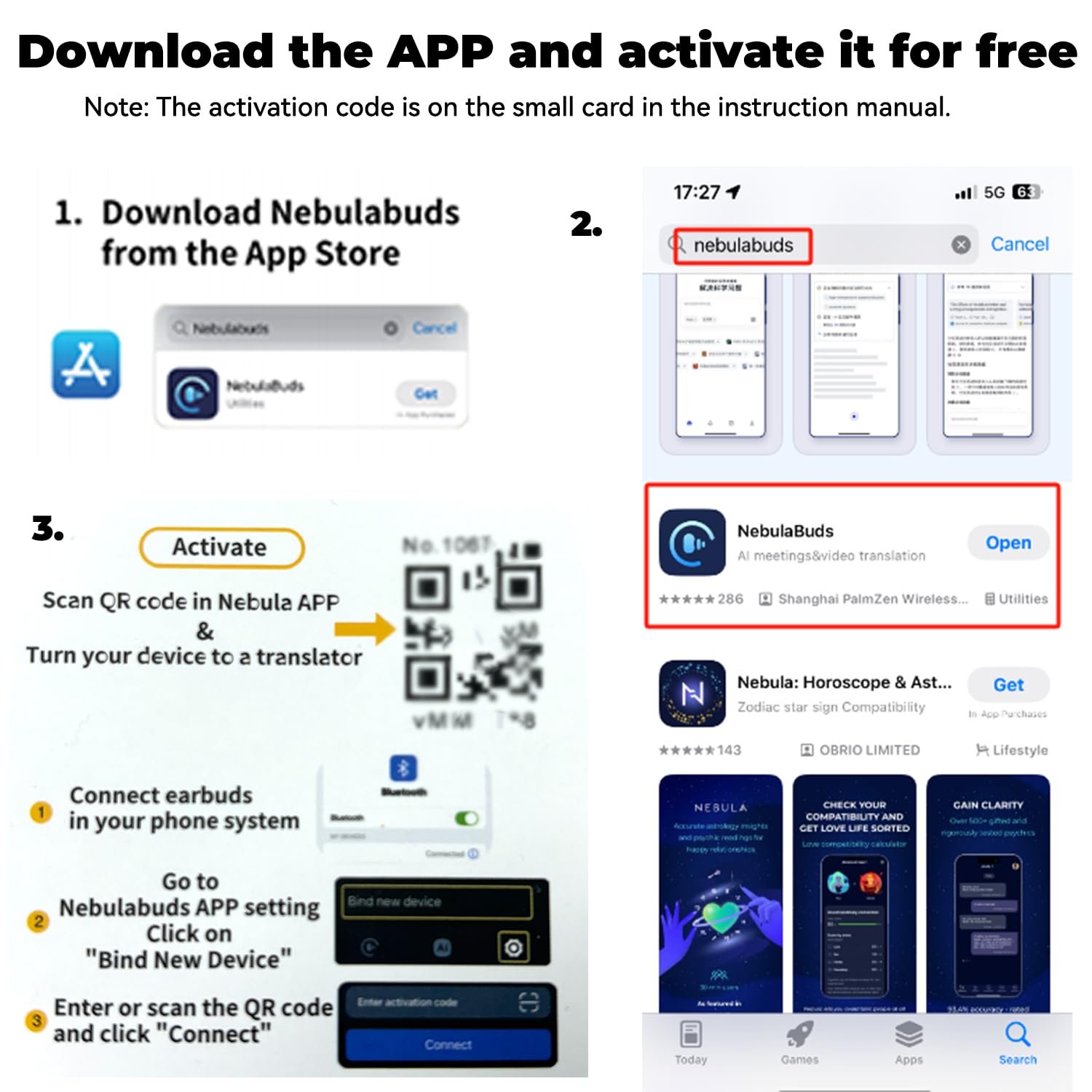 Language Translator Earbuds, Audífonos Traductores en Tiempo Real, Support 75 Languages Earphone Wireless Bluetooth (Black)