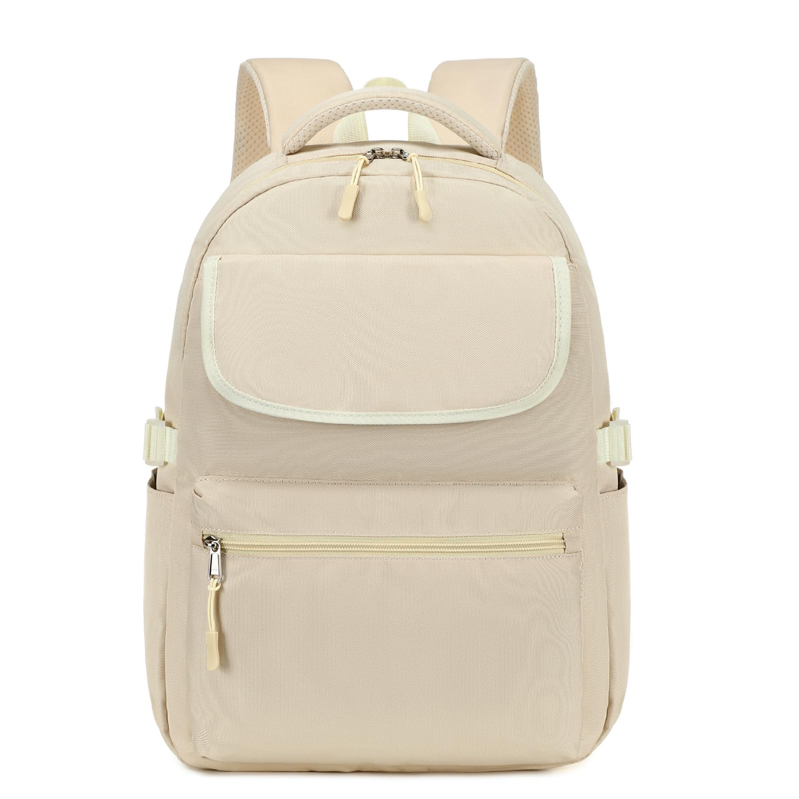 Sunborls Classic Basic Elementary School Middle School and High Bags Cute Unisex Bookbags Waterproof Leisure Travel Backpack,Beige