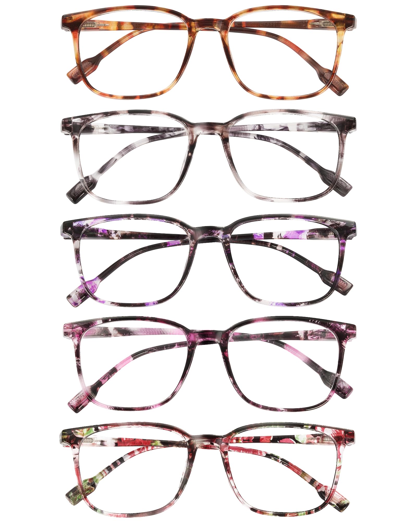 JOLISU Lunettes Anti-Lumière Bleue - Lot de 5, Monture Fine Ultra-Légère, Charnière Ressort
