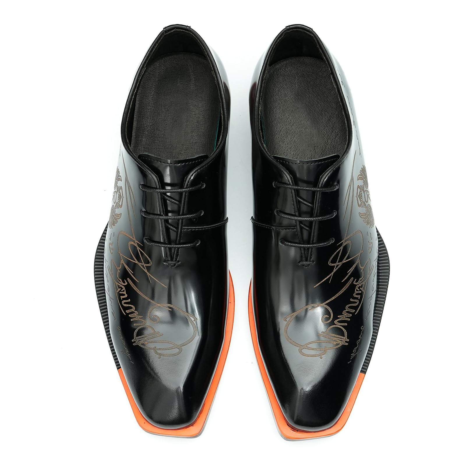 Genérico Oxfords Pulidos en Cuero Charol para Hombre Zapatos Formales Negocios Ciudad Zapatos de Vestir Bajos con Cordones