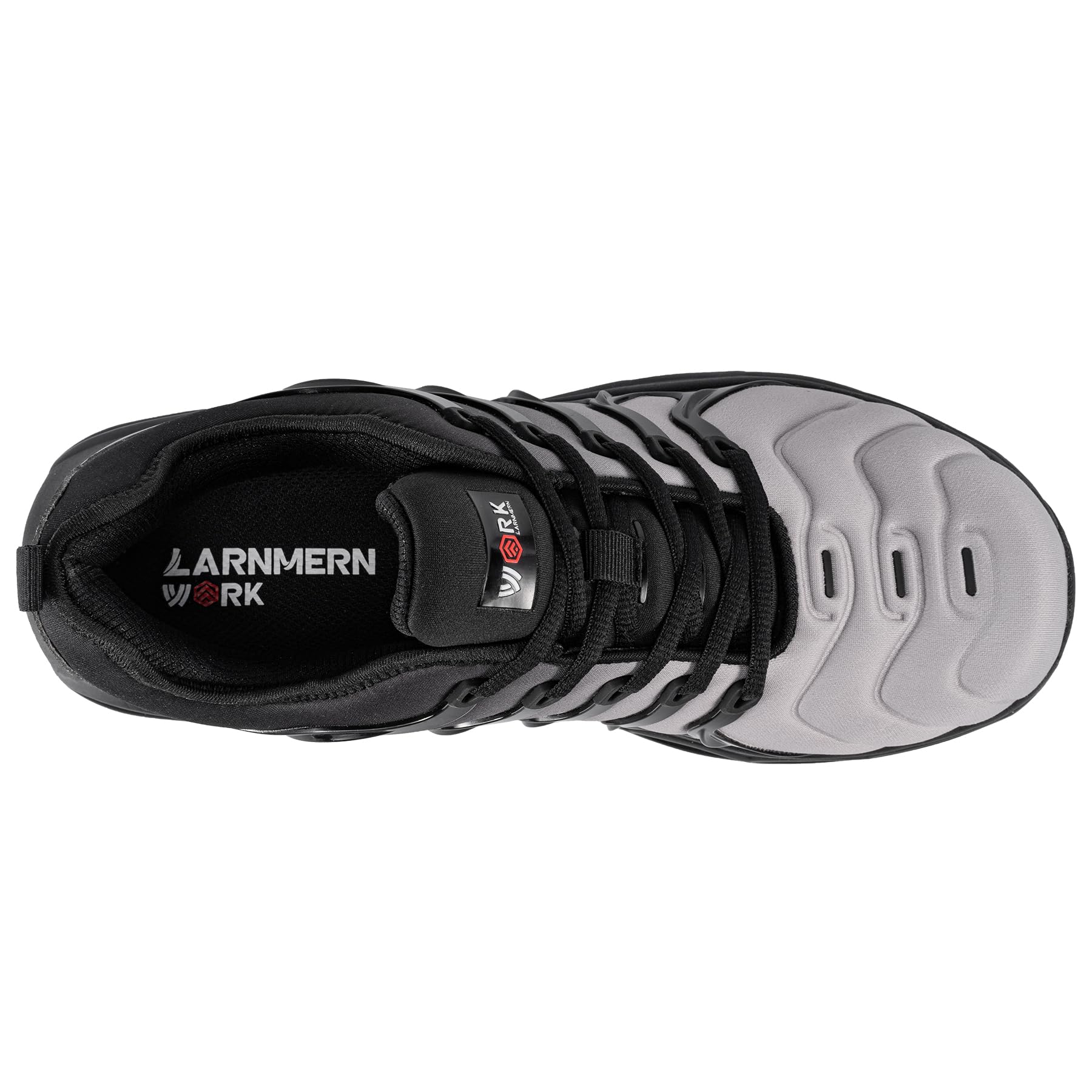 LARNMERN Chaussures de Sécurité Femme Légères Embout Acier Respirantes Noir Gris 38.5 EU