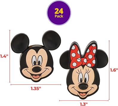 DecoPac Disney's Mickey Mouse and Minnie Mouse Rings, 24 Classic Disney Cupcake Decorations, Cake Toppers For Birthday, Parties, Celebrations - 24 Pack