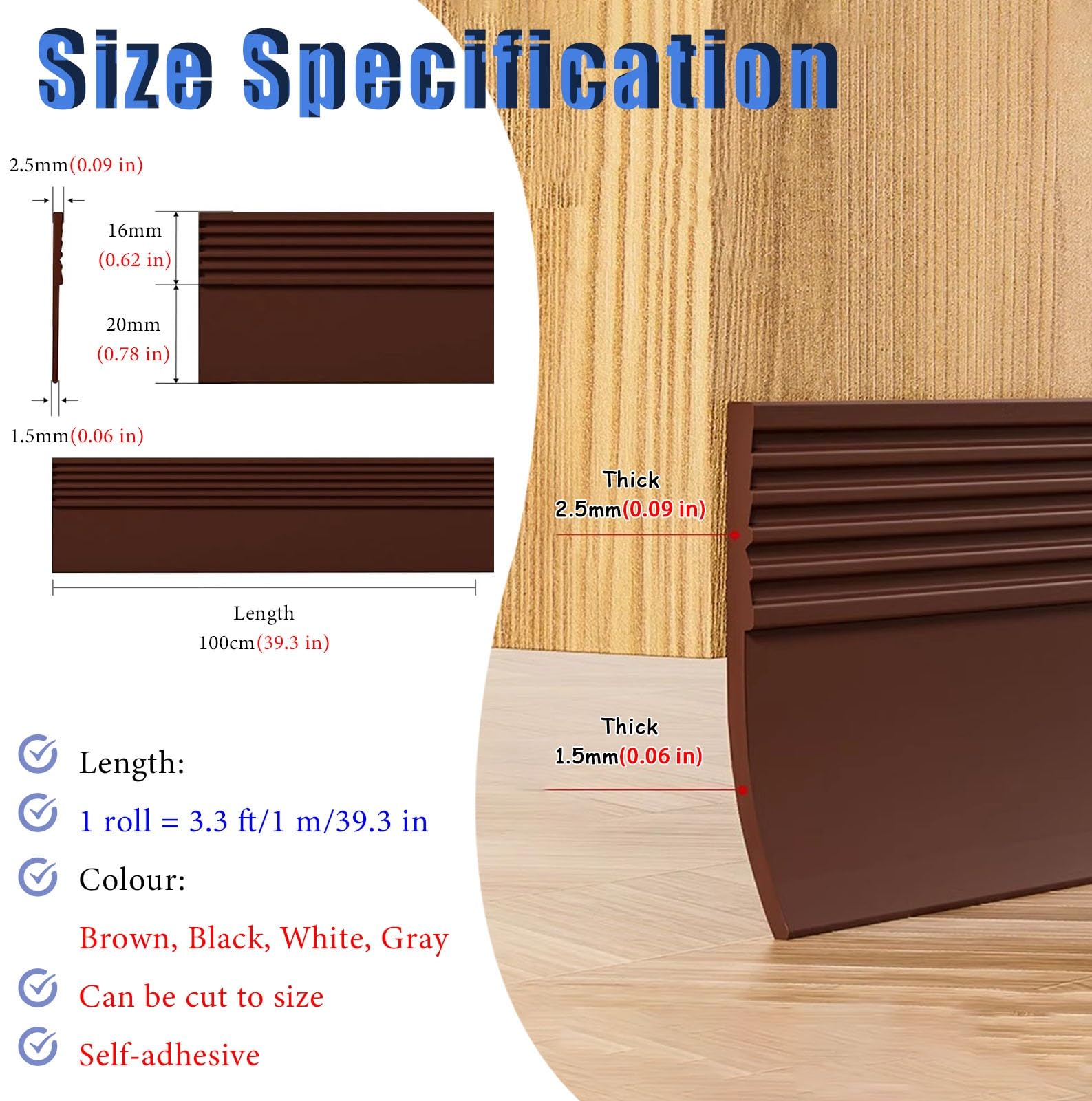 Bloccante Della Luce Della Burletes para La Parte Inferior de La Puerta, Tiras Bloqueadoras de Luz para Ventanas, Burlete Protector contra Insectos y Relleno de Huecos