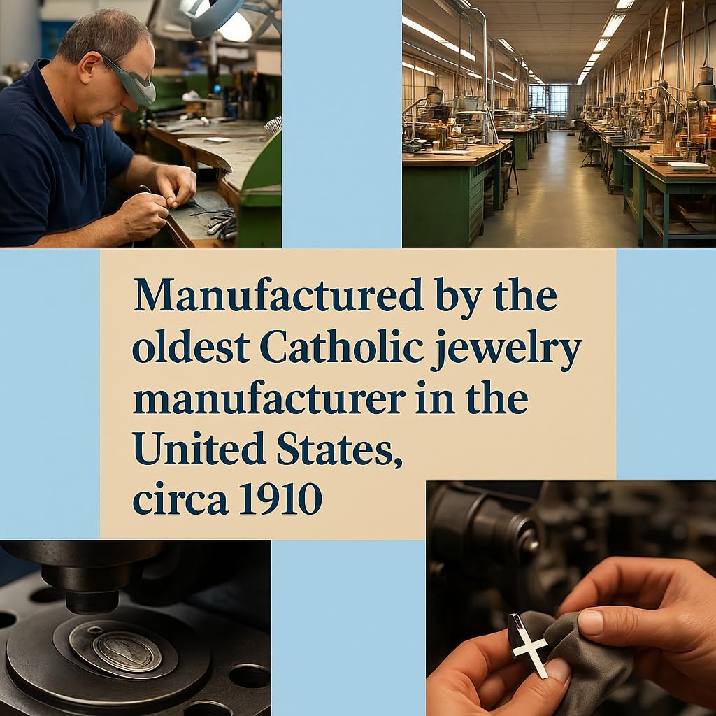 Sterling Silver Patron Saint Medal Pendant Necklace in 20 Inch Rhodium Plated Stainless Steel Chain, Deluxe Velvet Gift Box - Made in USA - Image 5