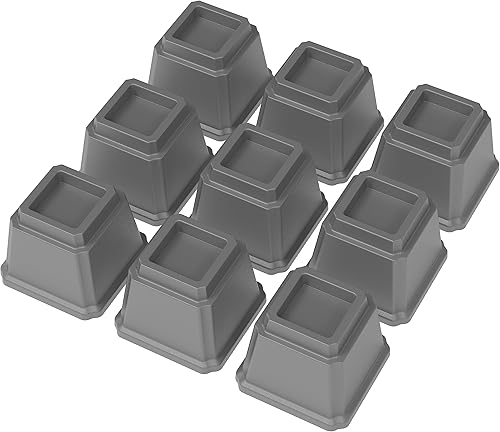 Miniatura 23 de Juego de 9 elevadores de cama de 3 pulgadas, elevadores de cama resistentes para marco de cama, paquete de 9 elevadores de hasta 3000 libras