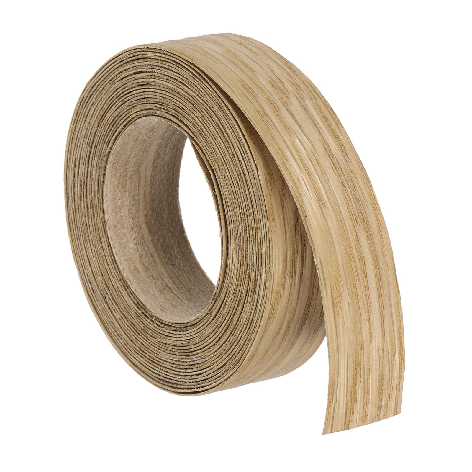 sourcing map 2.2cm x 4.6m Wood Veneer Edge Banding, Pre-Glued Flexible White Oak Edging Strips, Iron on with Hot Melt Adhesive Wood Tape for Cabinet Repair and Furniture Restoration — image 1