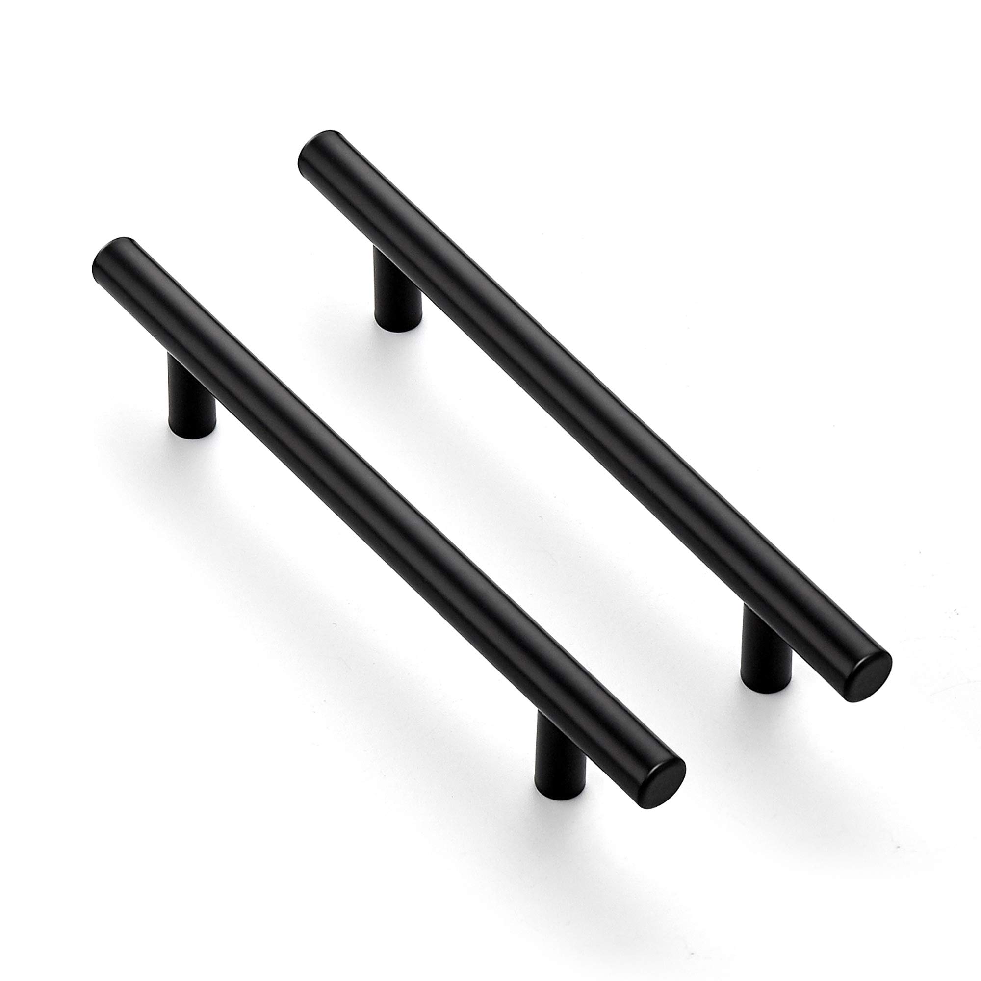 Ravinte 4 Pack 7.38'' Cabinet Pulls Matte Black Stainless Steel Kitchen Cupboard Handles Cabinet Handles 7.38'' Length, 5'' Hole Center