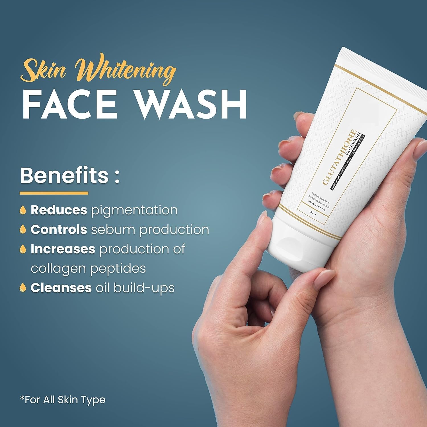 Brightening L-Glutathione Face Wash For Woman & Men100GM 3.52Oz :  Amazon.ca: Beauty & Personal Care