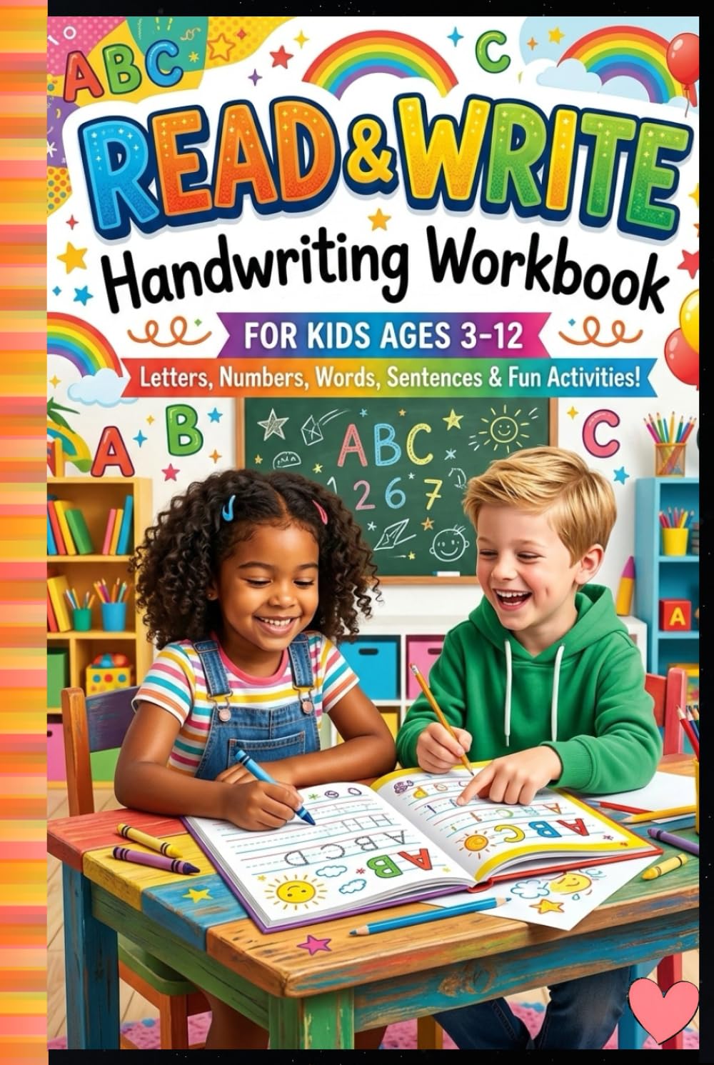 Read & Write Handwriting Workbook for Kids Tracing Letters, Words & Sentences | Learn to Read, Write & Improve Penmanship | Practice Book for Preschool, Kindergarten & Early Learners Ages 3–12