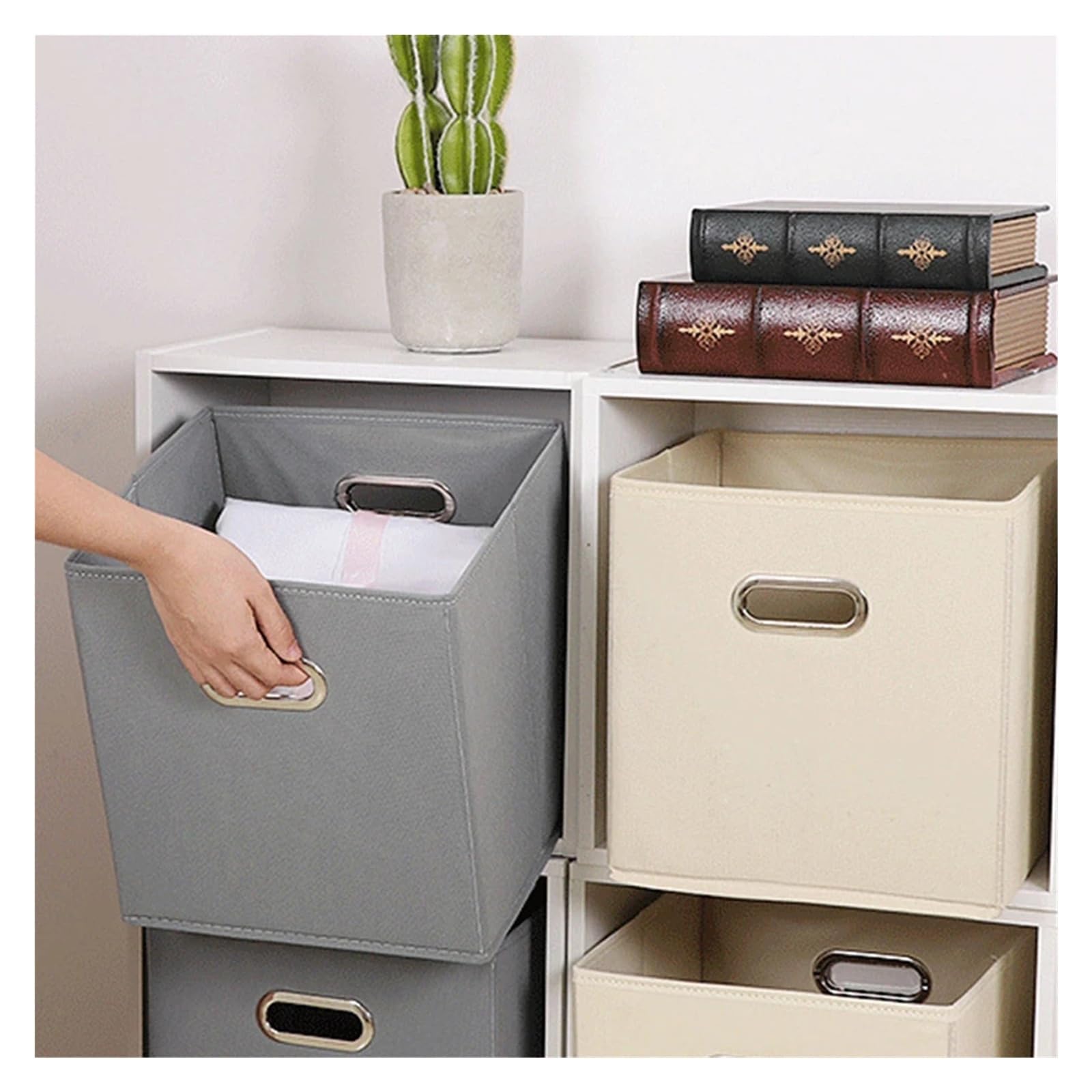 Aufbewahrungsbox Stoff Stofftuch-Aufbewahrungsbox For Bücher, Kleidung, Kleinigkeiten, Aufbewahrung, Faltbar, Schrank, Schublade, Aufbewahrungsbox, Organizer, Behälter, Korb(Orange)