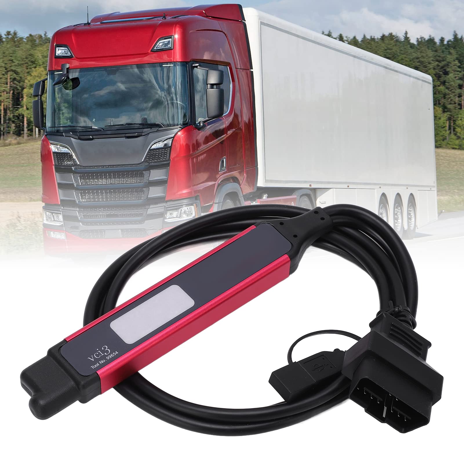 Qiilu VCI 3 Adaptador Escáner WiFi Camión Inalámbrico Lector de Código de Falla del Motor Herramienta de Escaneo de Diagnóstico para Camión