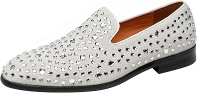 ELANROMAN Mens Loafers Leather Wedding Party Dress Shoes