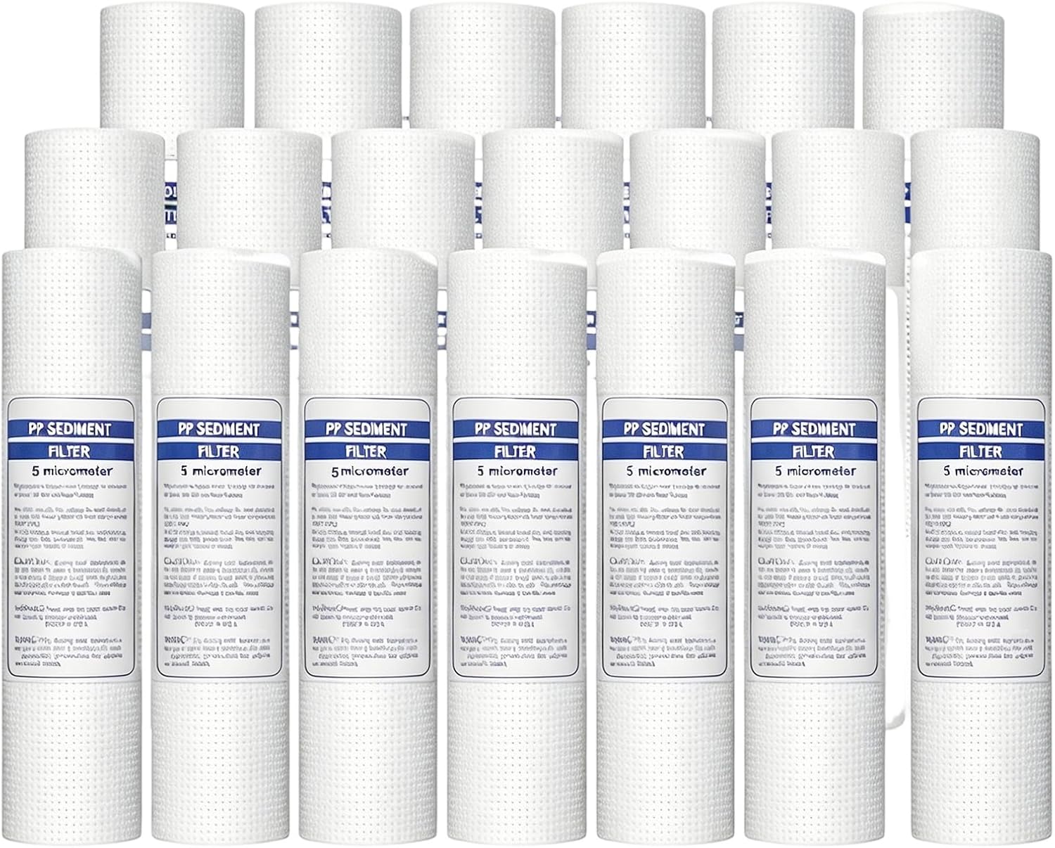 20-pack, 10 X 2.4 Inch PP Sediment Water Filter Cartridge Replacement Pack, Made Of Polypropylene, Suitable For Whole-house Water Purification/softening Systems(5 micrometer)