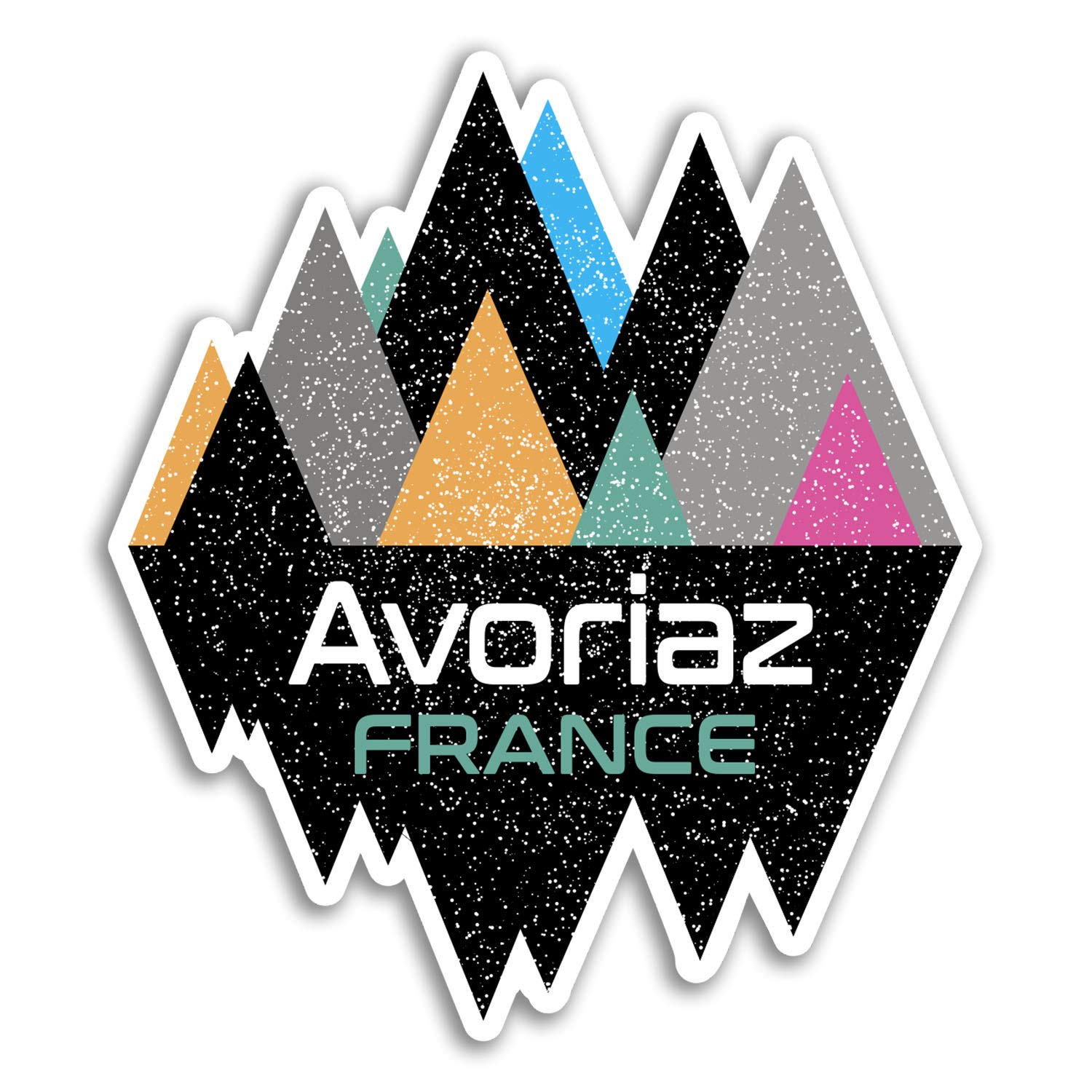 Destination Vinyl Ltd Multi 2 X 10Cm Avoriaz France Vinyl Stickers - Skiing Sticker Laptop Luggage #18981 (10Cm Wide)