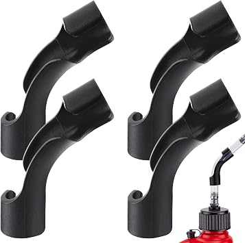 Mission Automotive Hose Bender 4-Pack - Black Plastic Spill-Free Refilling Automotive Gas Cans - Petroleum-Resistant Plastic Fuel Hose Bender Compatible with VP, Sportsman & Rural King Cans