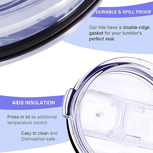 Miniatura 4 de Weierken Tapas deslizantes a prueba de salpicaduras de 20 onzas, 2 onzas, resistentes a derrames para vaso, apto para popote