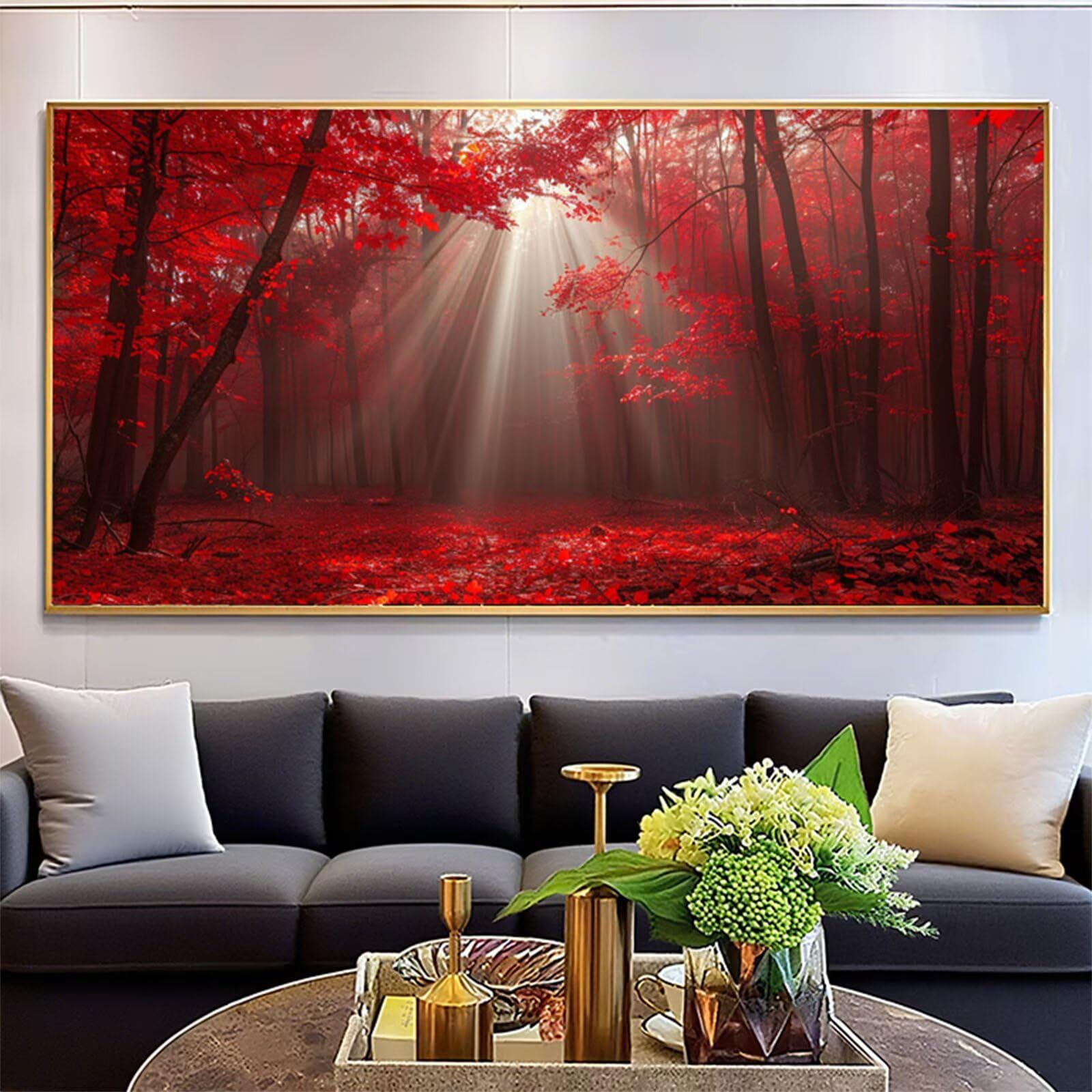 Diamentowe malowanie leśne malarstwo diamentowe dla dorosłych, 5D diamentowe rysunki drzewo obrazy diamentowe, 100 x 200 cm diament sztuka haft krzyżykowy puzzle rzemiosło dziewczyna dekoracja ścienna