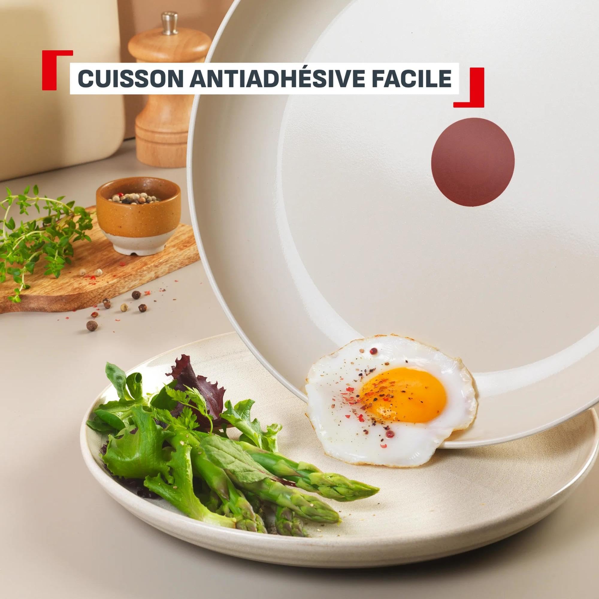 Tefal Reflect, Batterie 2 poêles 24/28 cm, Revêtement en céramique antiadhésif
