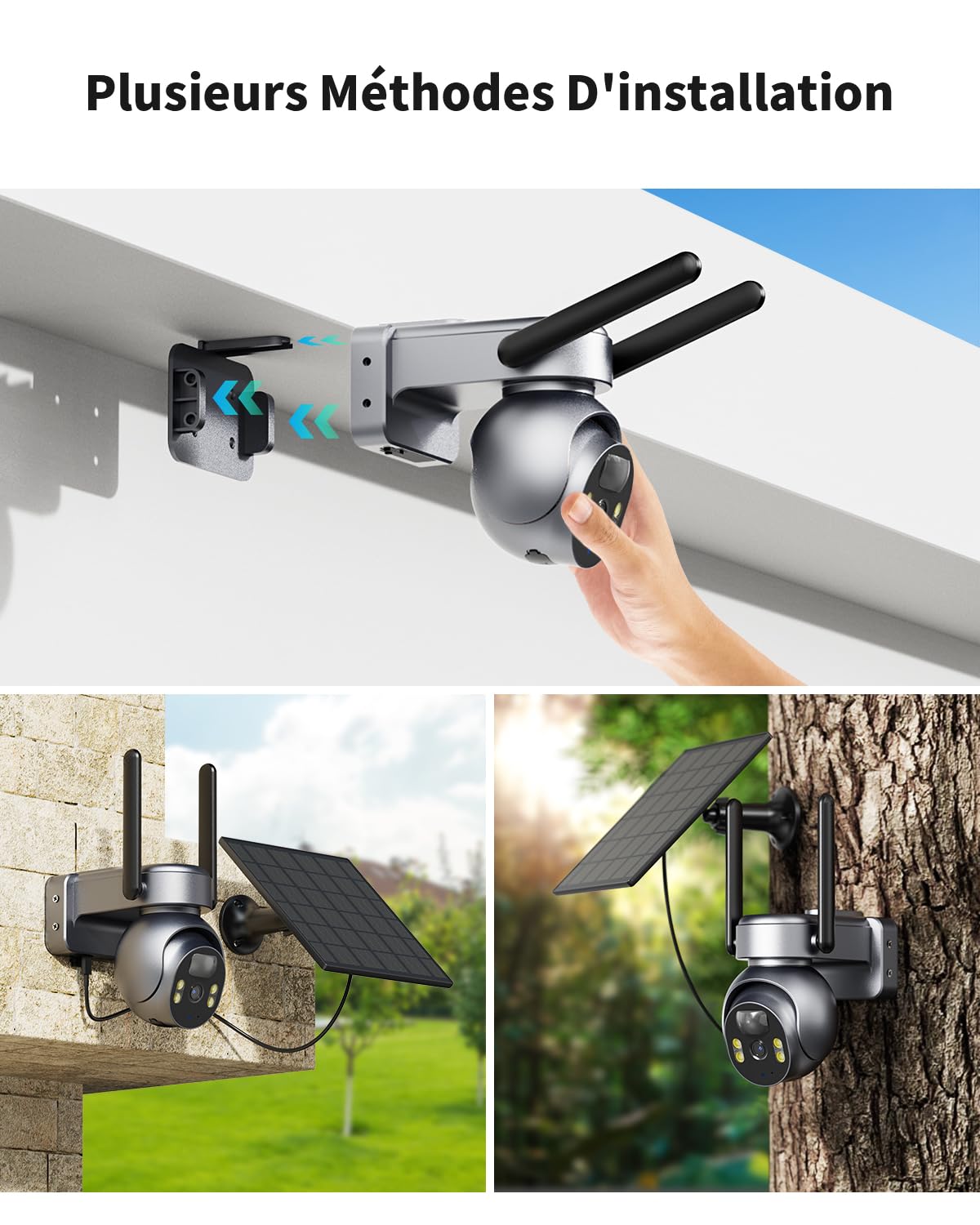 SEHMUA 4G Caméra de Surveillance sans Fil Extérieur, 2K HD Solaire