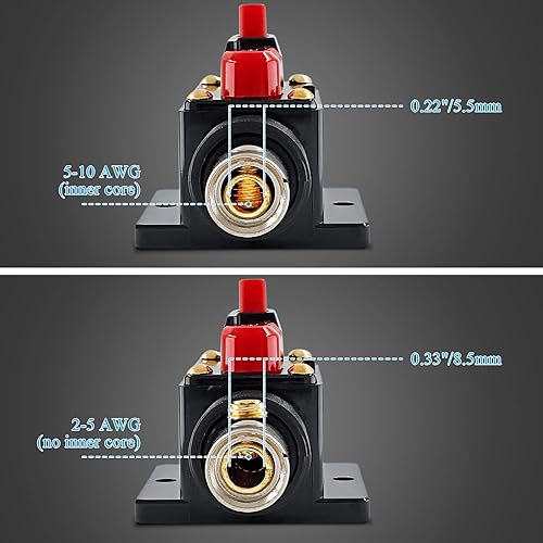 Miniatura 3 de Fusible auto del coche del disyuntor reiniciable 150A, fusible de reinicio manual para proteger el sistema de audio 12V-24V DC