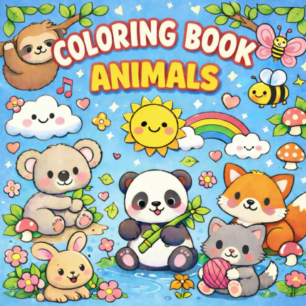 My First Coloring Book for Toddlers Ages 2+: 40 cute animal illustrations from around the world