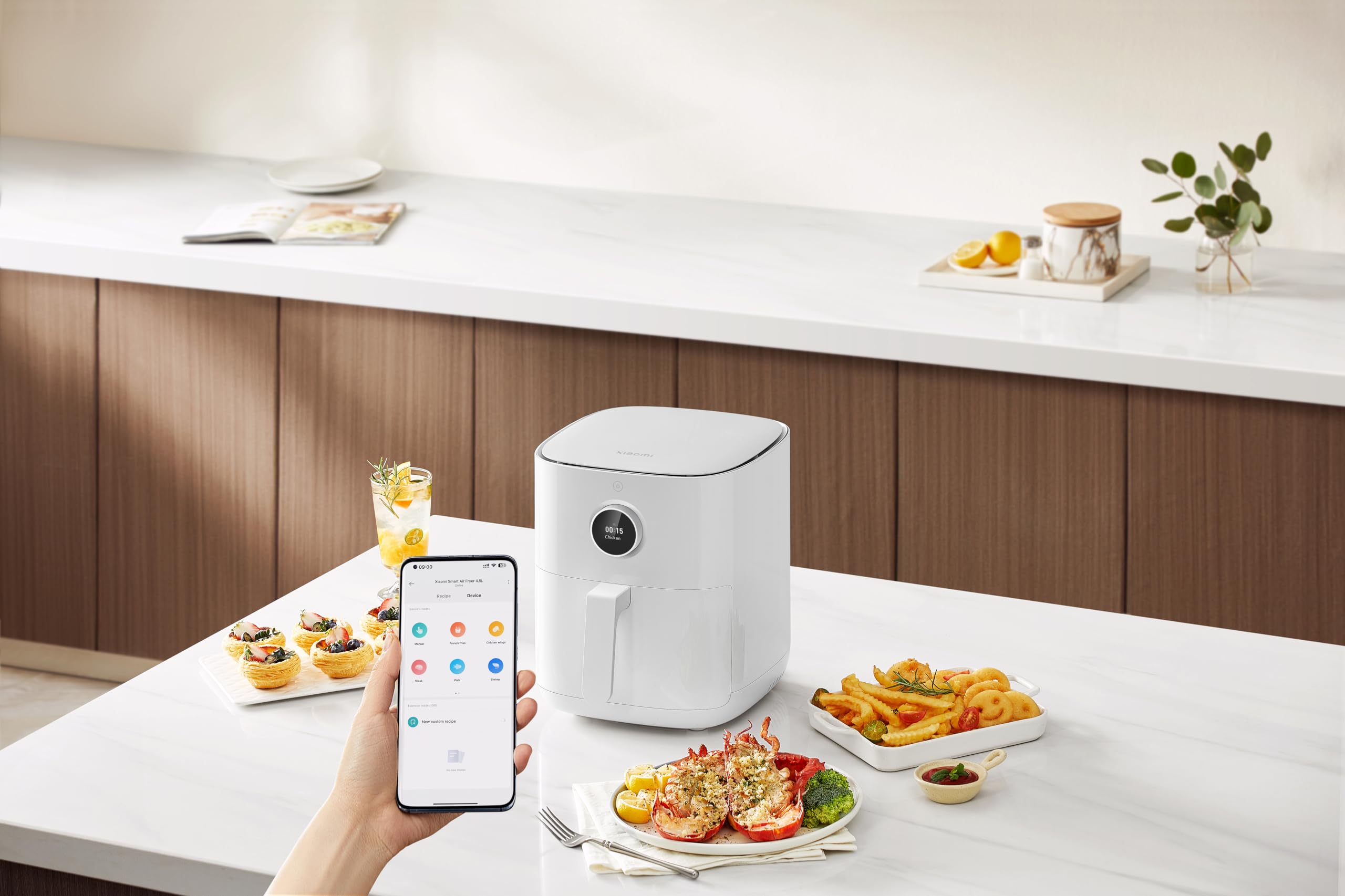 Xiaomi Smart Air Fryer 4.5L Friggitrice ad Aria Intelligente 360° Wi-Fi Display OLED 1500W