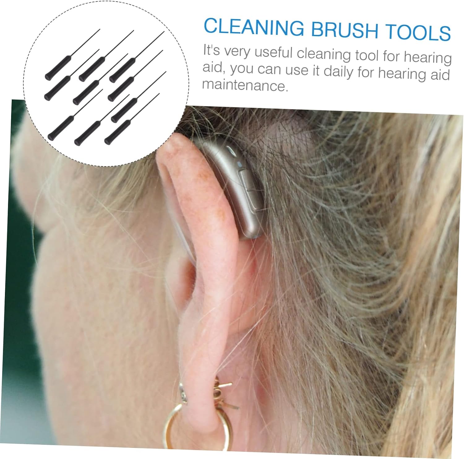 10pcs Hearing Aid Cleaner Kit Hearing Amplifier Cleaning Rods Vent Cleaner Essential for Maintenance and Care