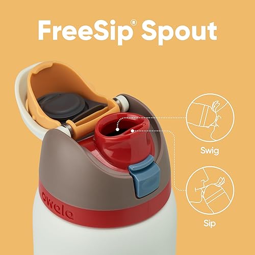 Miniatura 88 de Owala - Botella de agua FreeSip de acero inoxidable con aislamiento, sin bisfenol A, incluye sorbete, para deportes y viajes, 24 oz, Denim B0BZYCJK89