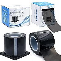 Vista 10 de 2 rollos de película de barrera dental rosa con caja dispensadora, 2 rollos de envoltura de plástico para tatuajes de 4 x 6 pulgadas, hojas