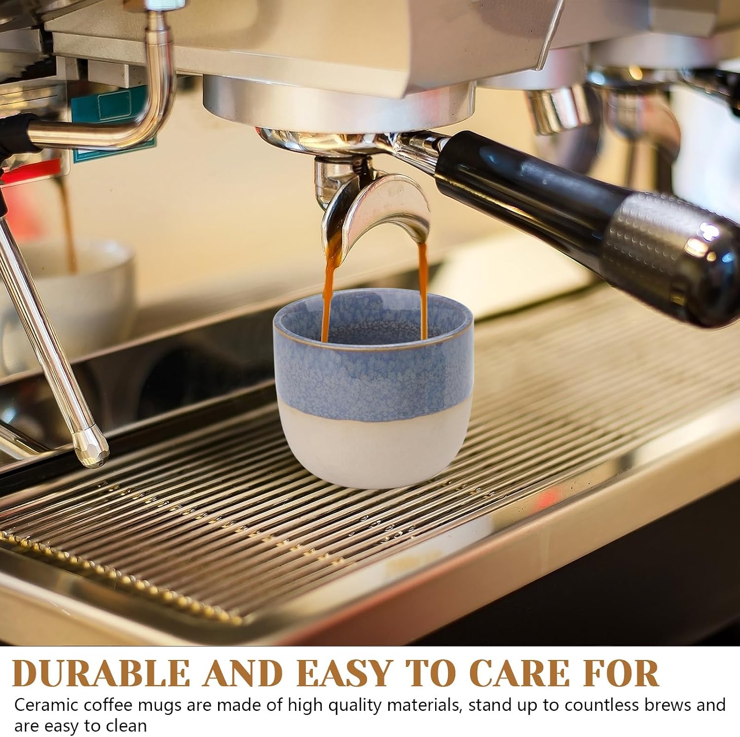 Yitexin Set of 4 Porcelain Espresso Cups, 5 Oz/150 ml Coffee Mug, Semi-Glaze Demitasse Espresso Coffee Cups for Tea Latte Cappuccino Coco Cafe Restaurant (4 Colors)