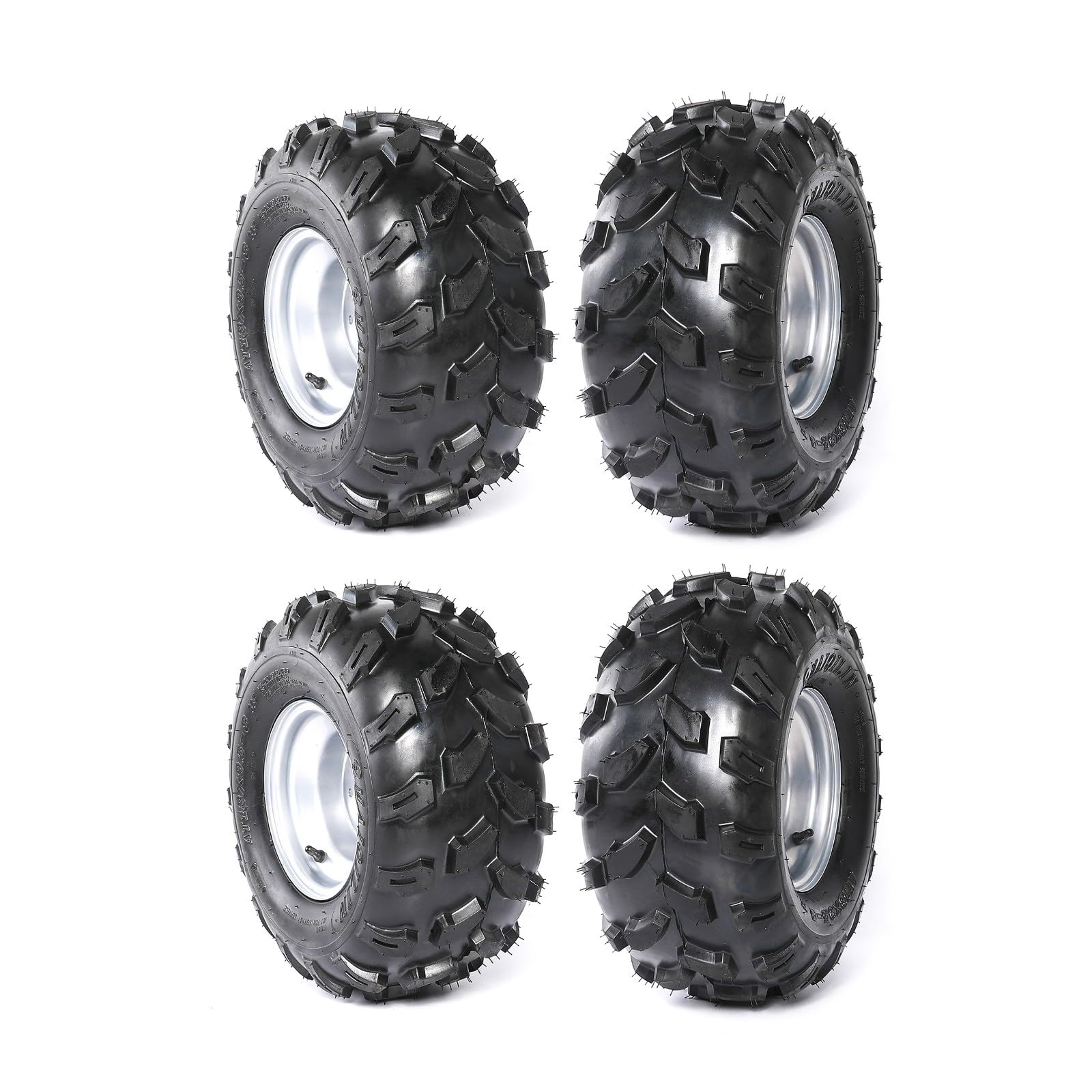 18x9.5-8 Tire and Wheel Combo 8" Rim 4 Bolt Pattern for ATV, Quad, Buggy, Go Kart, Utility Cart, Garden Tractor (4)